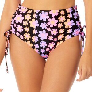 Salt + Cove Juniors' Side-Lace-Up High Waist Bikini Bottoms Black Size M Swim